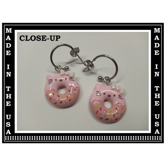 5/$10 Sweet Ice Cream Donut Food Interchangeable Charm Earrings-5 Pairs in Set - Picture 2 of 5